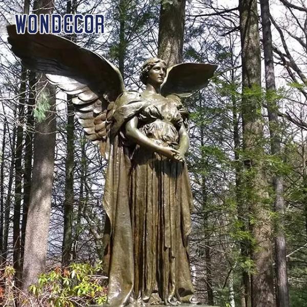 Buy cheap Garden Decoration Life Size Beautiful Guardian Angel Bronze Statue from wholesalers