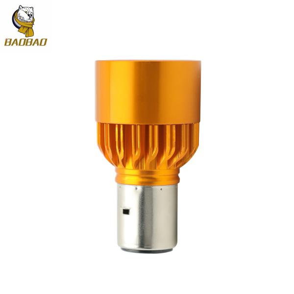 Buy cheap BA20D 12V Golden Casing 3 Beam H4 LED Headlight Bulb Motorcycle from wholesalers