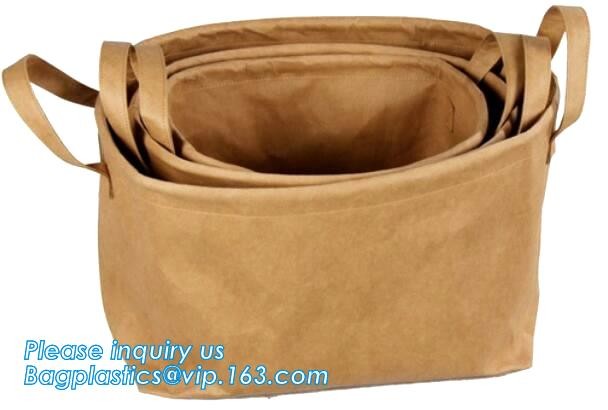 washable paper and tyvek foldable storage sack basket, tyvek bag waterproof storage container hamper baskets bagplastics