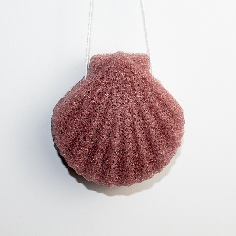 Purple Vegetable Fiber Shell Shaped Sponge 100% Pure Natural Konnyaku Sponge