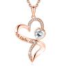 Buy cheap Rose Gold Crystal Double Heart Necklace 18in 0.29oz Austrian crystal Crystals Rhodium Plated from wholesalers