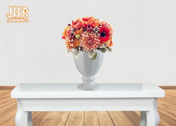 Buy cheap Footed Glossy White Fiberglass Wedding Centerpiece Table Vases 2 Piece from wholesalers