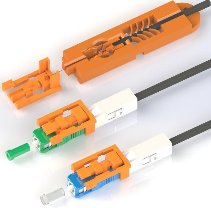 SC APC Fiber Field Assembly Optical Fast Connector 0.9mm / 2.0mm / 3.0mm