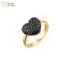 Buy cheap 24k Gold Plated Diamond Jewelry Heart Love Rings Zircon Adjustable For Women from wholesalers