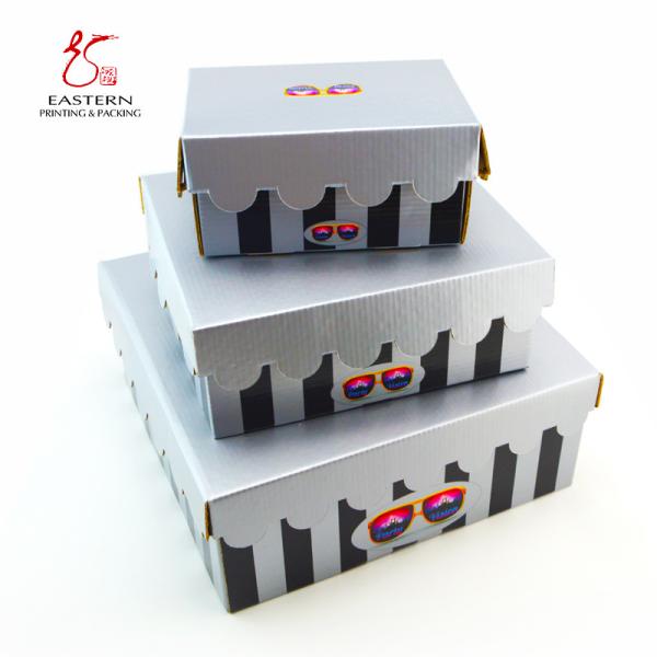 Buy cheap Fashionable White Silver E Flute Corrugated Cardboard Box With Lid And Base from wholesalers