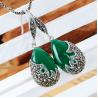 Buy cheap Vintage Sterling Silver Green Agate with Marcasite Dangle Drop Earrings (E12033GREEN) from wholesalers