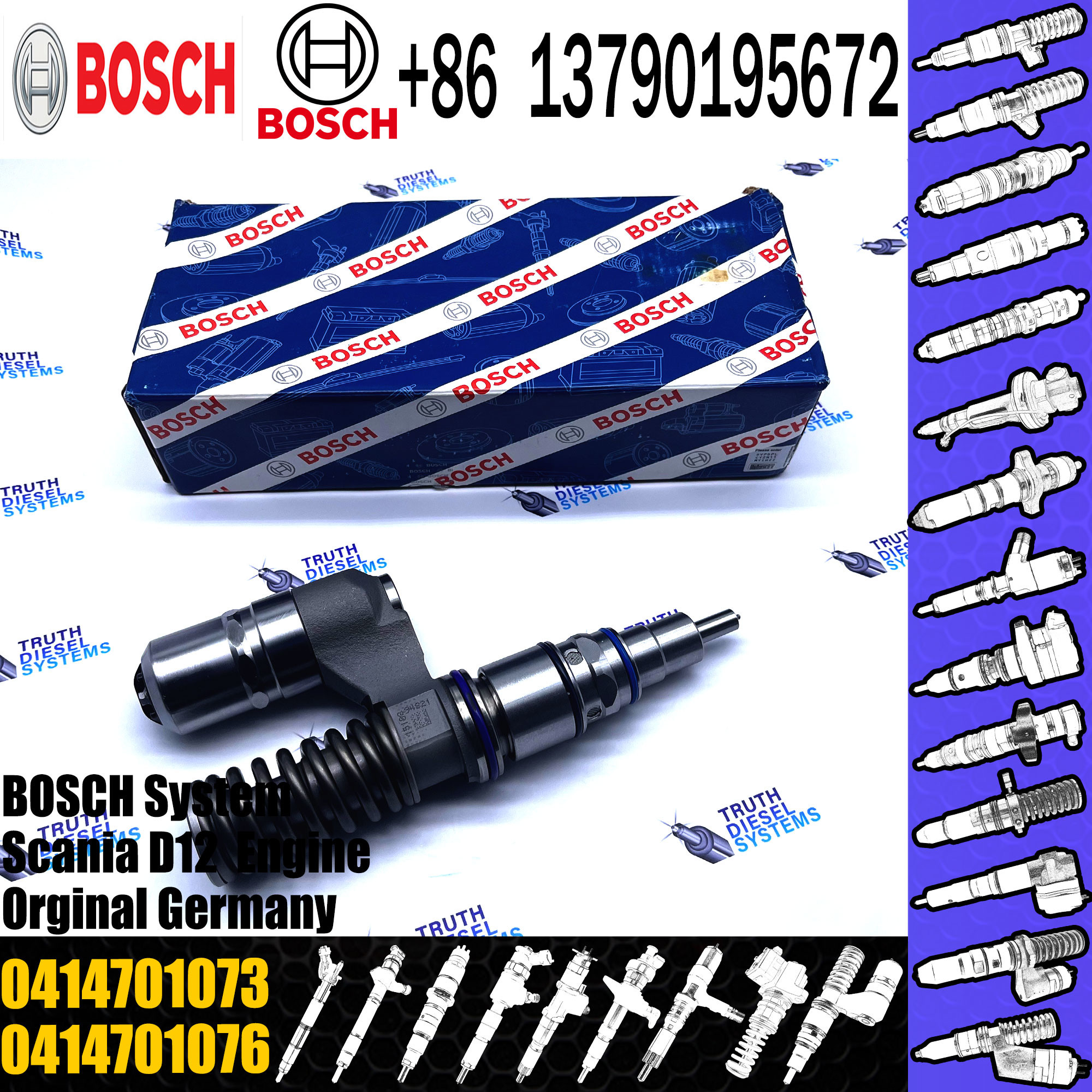 Diesel Common Rail Fuel Injector 0414701072 0414701051 0414701073 0414701076 0414701077