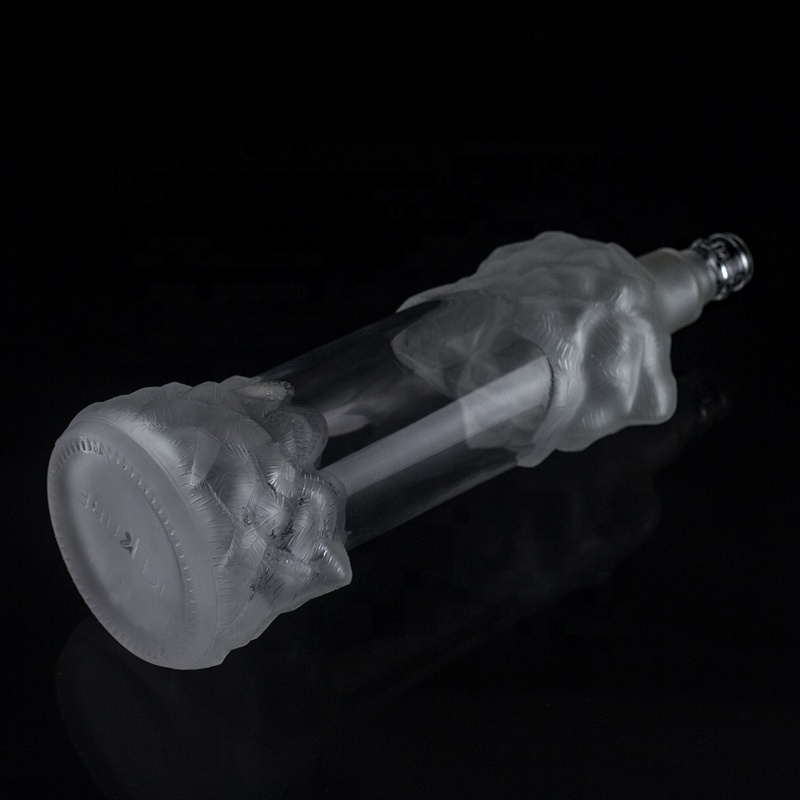 500ml 700ml 750ml Transparent Flint Glass Bottle for Champagne Gin Rum Unique Design