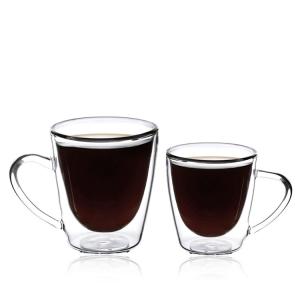 Wholesale Heat Resistant 200ml Coffee Glass Mug Double Wall With Handle from china suppliers