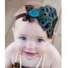 Buy cheap Baby toddler peacock headband Newborn Hairband Natural Peacock Leather Headband from wholesalers