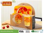 Non Fragile BPA Free School Baby Bamboo Dinner Set Square 5 Pieces Bamboo Set