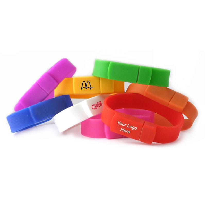 Silicone Bracelet Usb Flash Memory , 4GB Wristband High Capacity Flash Drive