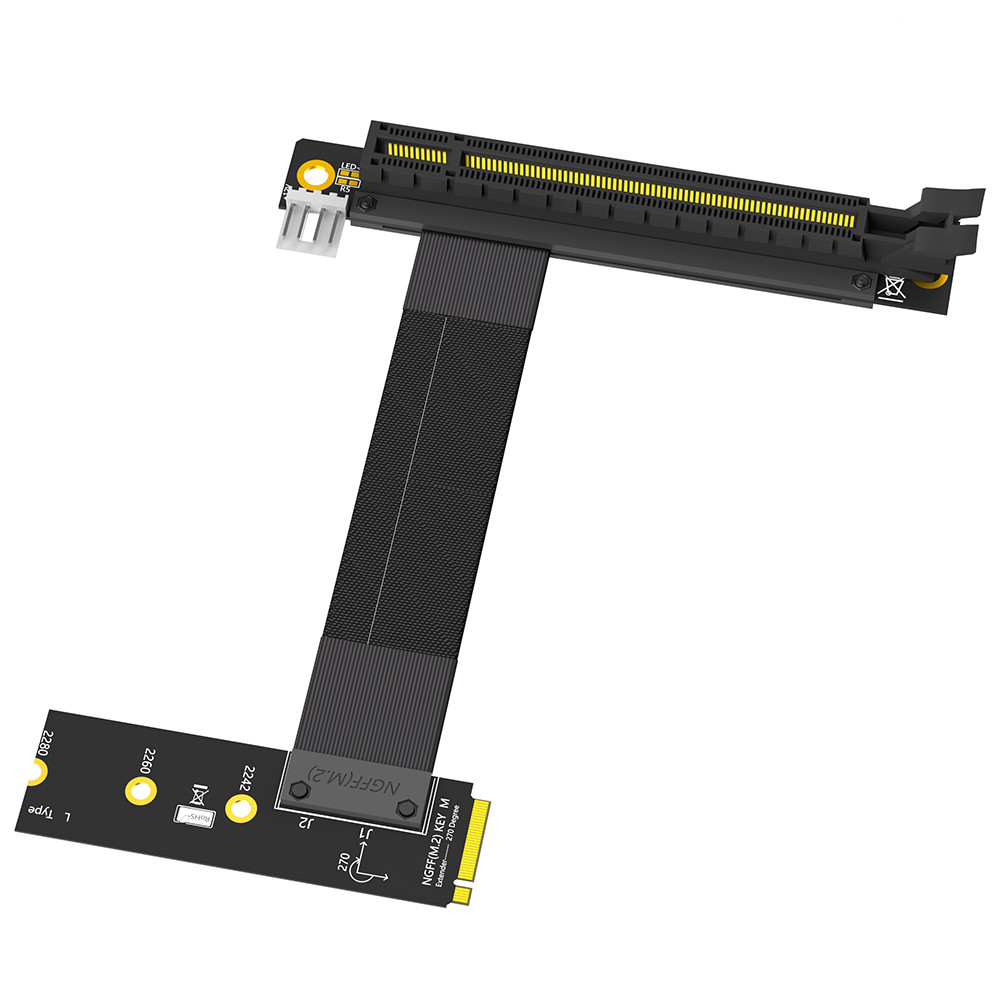 M.2 NGFF Key M To PCI-E Express Extender Cable Graphics Card 16x PCIE Riser Adapter Card Nvme