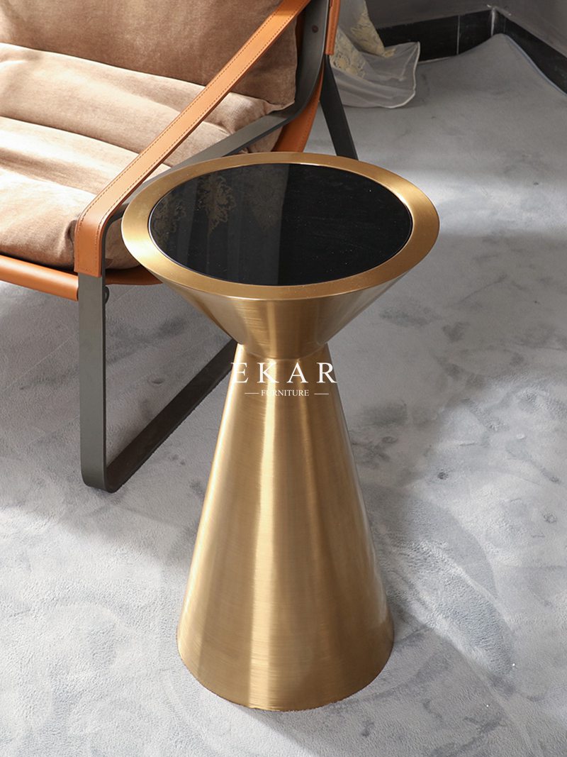 Contemporary Living Room Furniture Black Toughened Glass Top New Design Side Table