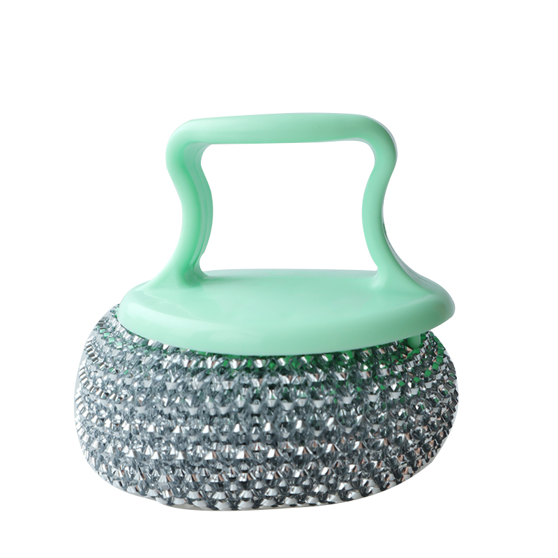 Plastic Handle Stainless Steel Wire Scrubber 6.7*6.7*6cm Sustainable