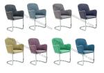 Fabric Upholstered Chromed Dining Chair Livingroom Chair Leisure Chair