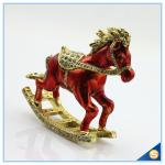 Enamel Metal Trojan Shape Trinket Box Animal Series Rhinestone Jewelry Box