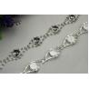 Buy cheap OEM graceful luxury silver color bag hardware 20 mm diamond decorative iron metal chain for tote bag from wholesalers