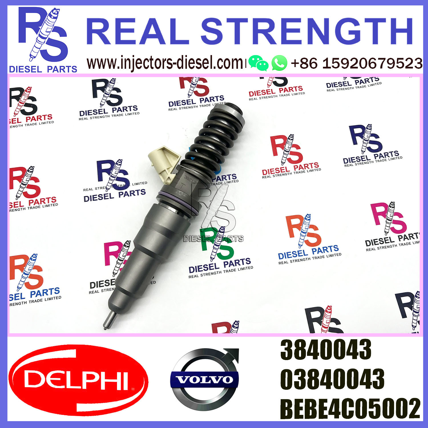 V-O-L-V 2 Pin Marine Fuel Injection 3840043 889498 00889498 DELPHI BEBE4C05001 E1