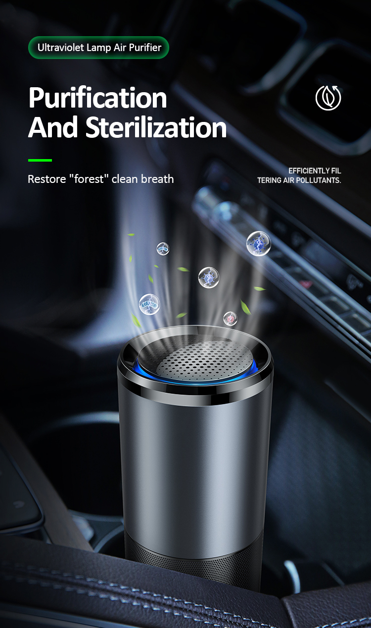 99.99% Hepa Car Air Purifiers PM2.5 Odor Removal Portable Mini