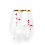 Hand Painted Gold Rim Wine Glass Tumbler With Color Decal