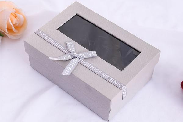 Buy cheap Valentine's Day Gift Custom Paper Packaging Box Velvet Flower Transparent Window from wholesalers