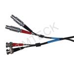 Black Dual RG174 LEMO 1 To BNC Krautkramer Cable