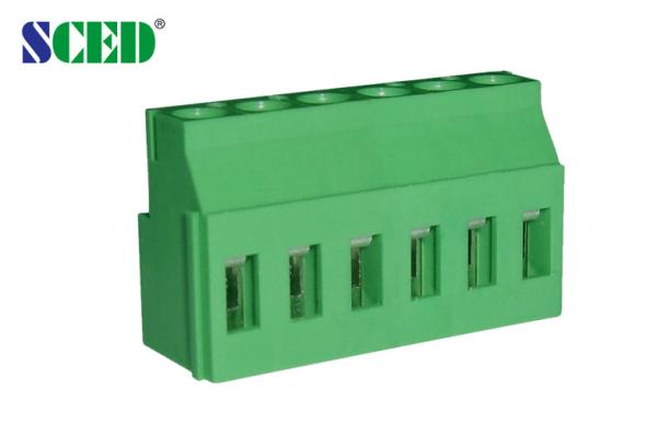 Buy cheap Green PCB Terminal Block 5.08mm Spacing Center 300V 10A PA66 Brass from wholesalers