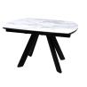 Buy cheap 1.9 Meter Ceramic Top Dining Table , Horsebelly Glass Extension Dining Table from wholesalers
