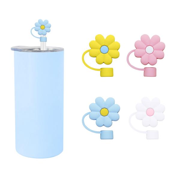 Buy cheap Different Flower Silicone Straw Straw Hat Cap Toppers Covers For Tumbler Cup from wholesalers