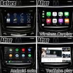 Cadillac XTS CUE system wireless carplay Android auto youtube play video