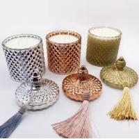 Buy cheap Wholesale High Quality Crystal Geo Cut Glass Empty Candle Jars Holders With Lid product