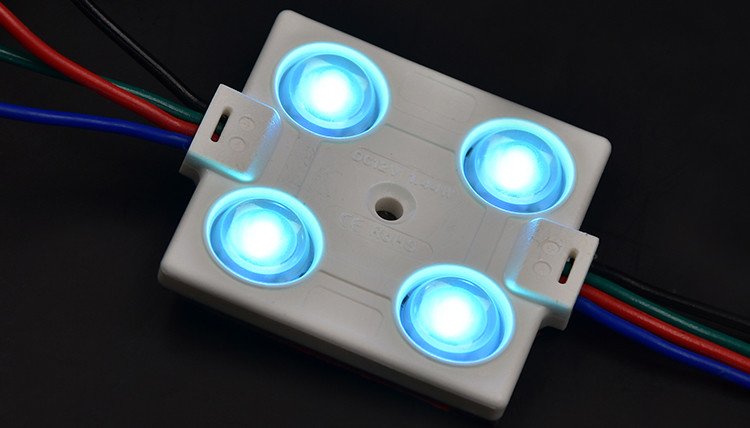 Color Changing LED RGB Light Modules IP67 Square Injection 4 LED 12V 5050 SMD