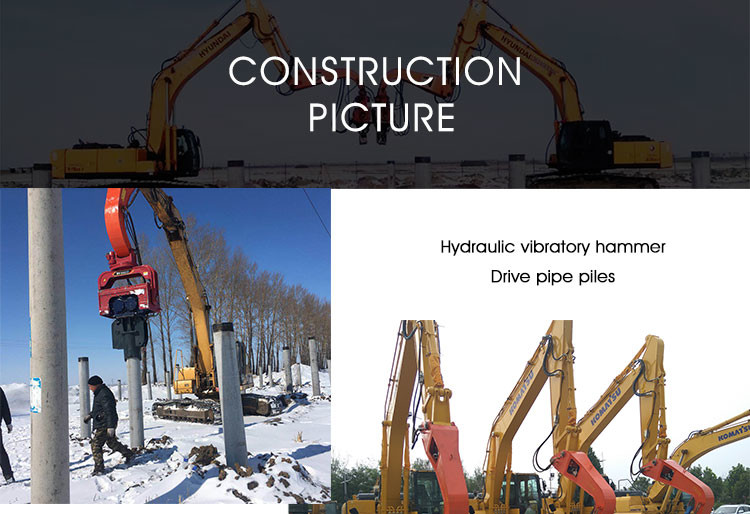 Chinese brand low price good quality rorating 20-30 ton excavator mounted hydraulic vibratory hammer Model: BY-VH330