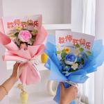 Teacher’s Day Exclusive Rose Bouquet Handmade Knitted Floral Gift Realistic