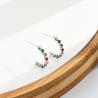 Buy cheap S925 0.6in 1.4g Rainbow Stud Earrings 5A Sterling Silver Medium Size Hoop Earrings from wholesalers