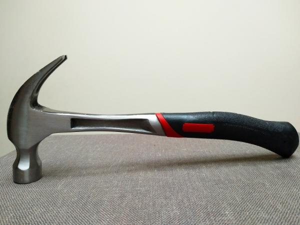Buy cheap 600g steel claw hammer (XLHK-0002) with polishing conjoined handle and black color rubber handle from wholesalers