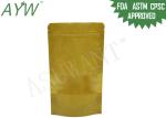 Plain Recyclable Kraft Paper Zipper Bags For Dried Flowers / Fruit Packing