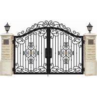 Buy cheap Main Simple Modern House Factory Driveway Pedestrian Gate Wrought Iron product