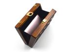 Fashionable Hollowed Wood Evening Clutch Bags For Lady With Foil Gold Sheet