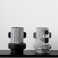 Buy cheap Home decor accessories mini small nordic ornament black ceramic vase modern home product