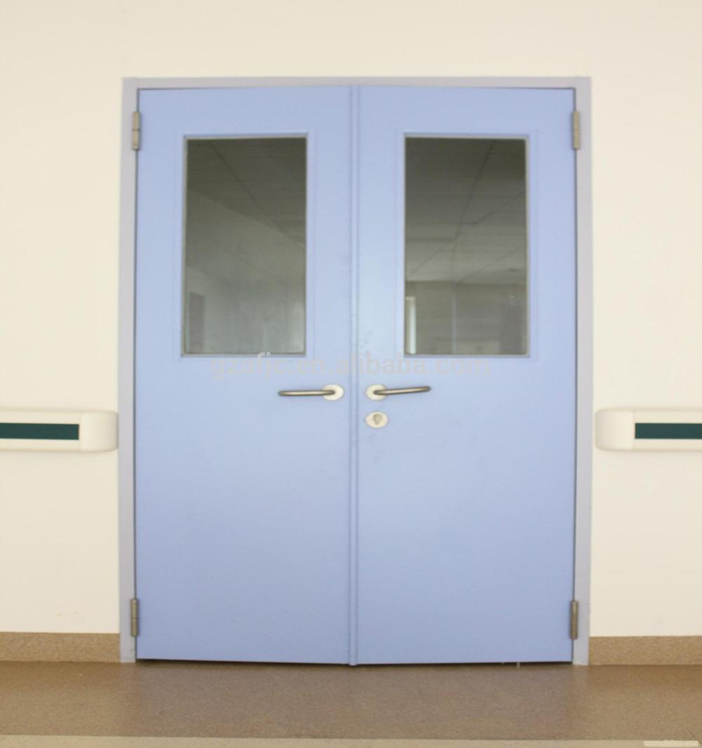Guangzhou operating room door, hospital surgery room doors, single or double manual airtight swing door for clean room