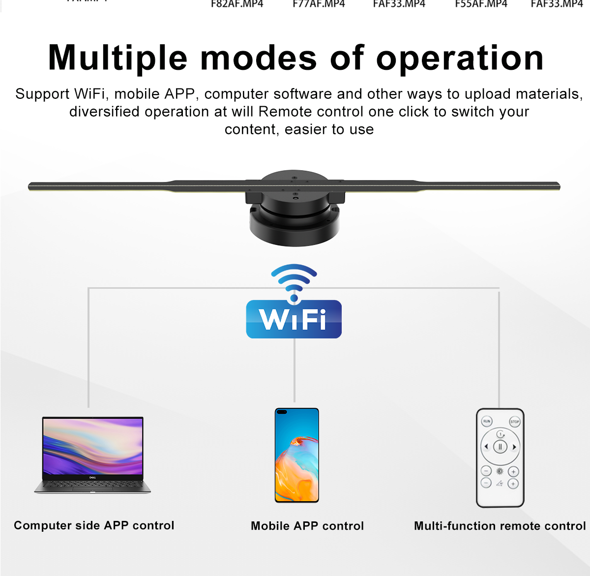 HD Holographic Rotating Hologram Projection Display 3D Fan Content Upload APP Coming