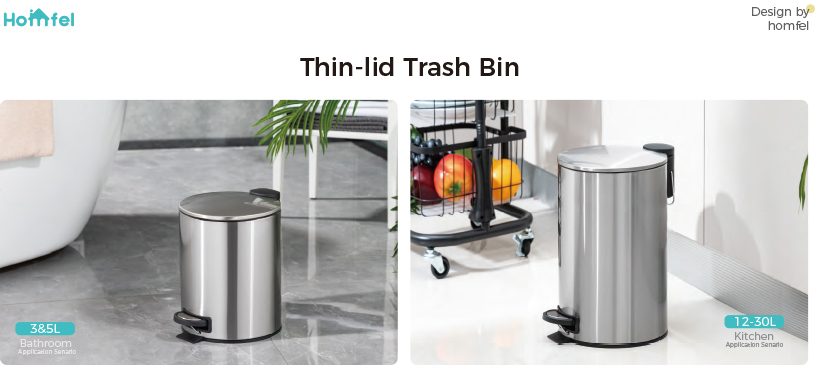 Kitchen Bedroom Home Household Pedal Bin Round Stainless Steel Trash Can with Thin Lid OEM/ODM 3L/5L/12L/20L/30L