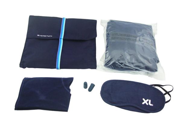 Buy cheap Airline Amenity Kits Blue Color Travel Sleeping Kits With Inflatable Pillow And Blanket from wholesalers