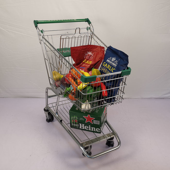 CE 100L Supermarket Grocery Store Shopping Cart Customized Logo And Color