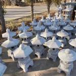 Hand Carved Pagoda Outdoor Stone Lantern Oriental Stone Garden Lanterns