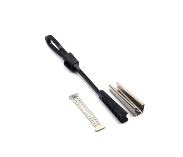 Buy cheap FTTH Nylon and Metal Flat Optical Plastic Fiber Optic Drop Cable Black Fiber Tension Clamp from wholesalers