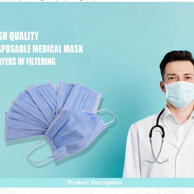 3 Ply Dust 50pcs/Box Disposable Earloop Face Mask