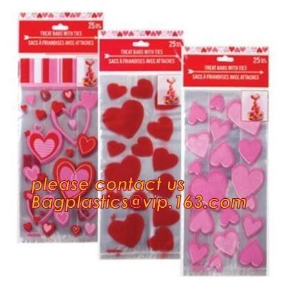 Decorative Candy Cello Bag Valentine's Day Clear Plastic Treat Bag,valentine's